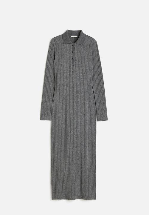 H&M - Collared jersey dress - grey