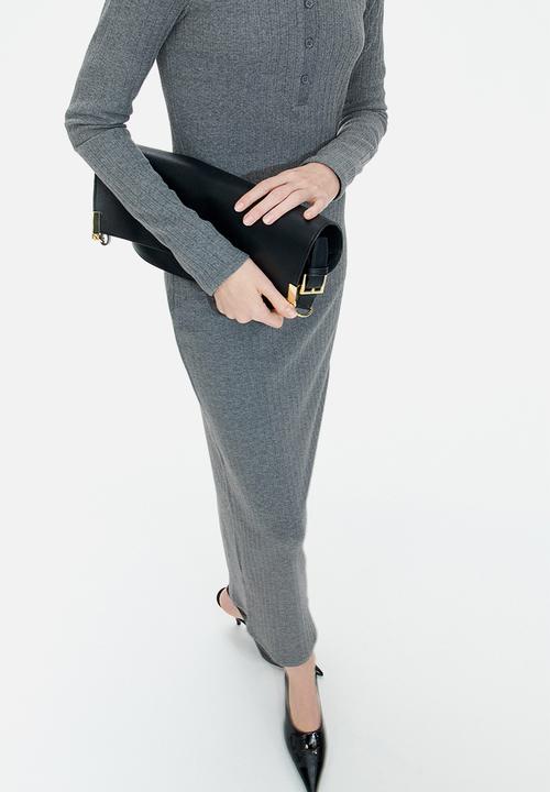 H&M - Collared jersey dress - grey