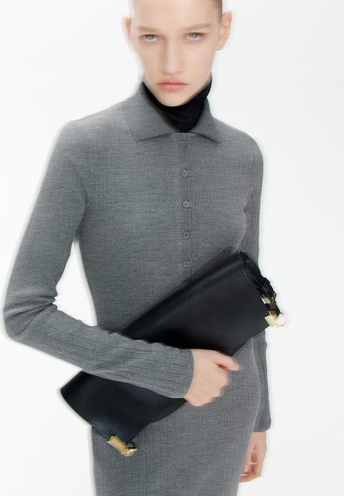 H&M - Collared jersey dress - grey