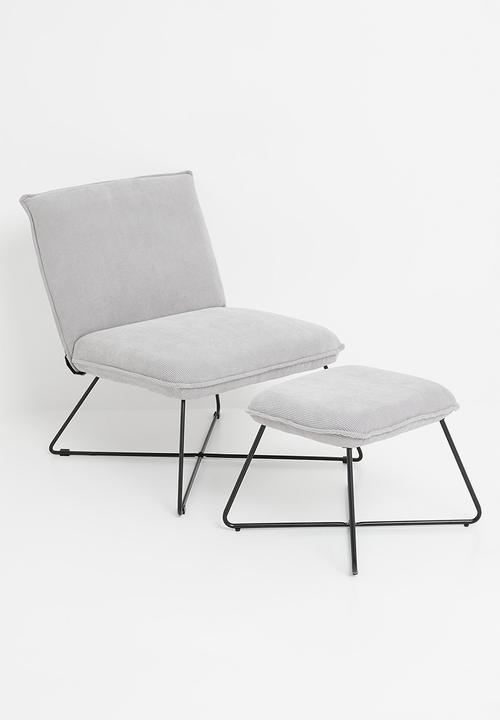 Sixth Floor - Moda chair and foot rest - grey