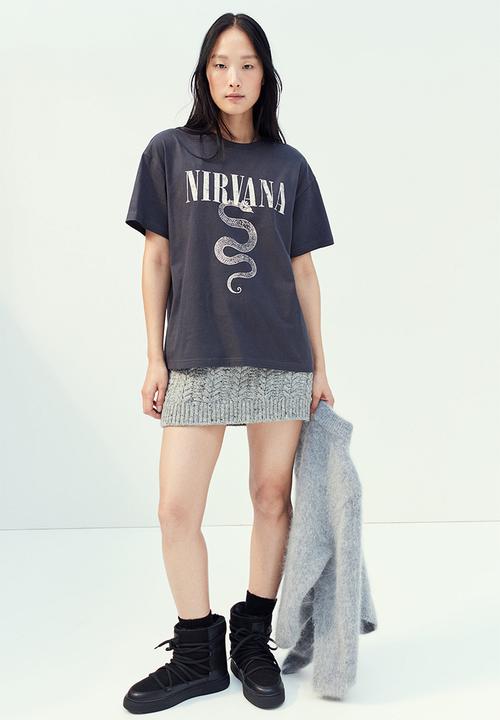 H&M - Oversized printed T-shirt - grey