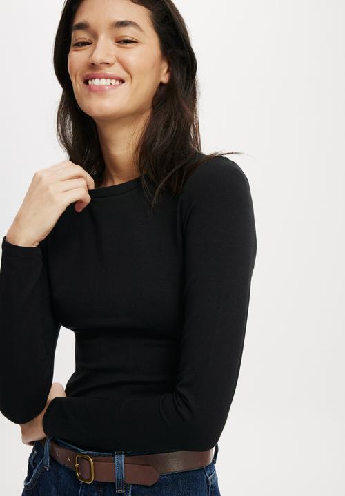 Cotton On - All Day Crew Long Sleeve-Black