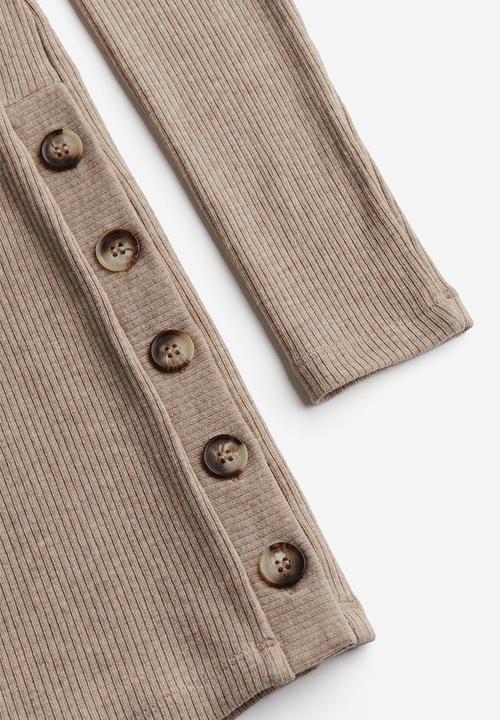 H&M - Mama ribbed top - light beige marl