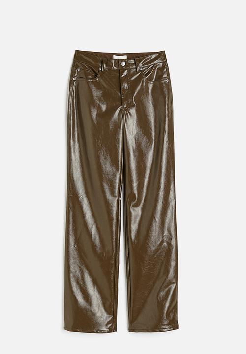 H&M - Coated trousers - green