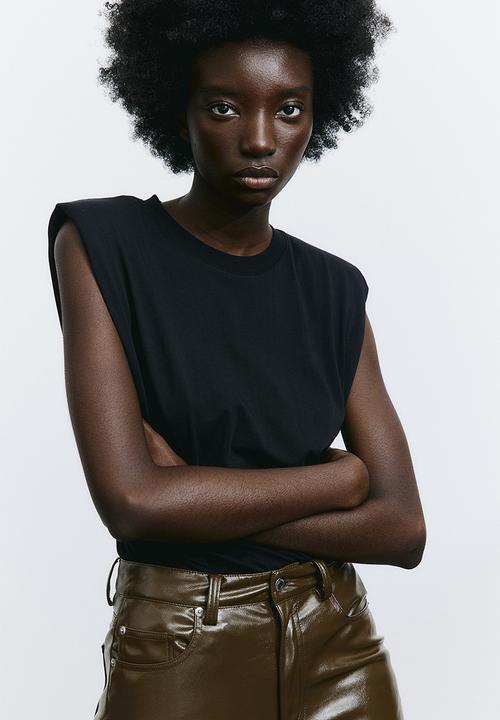 H&M - Coated trousers - green