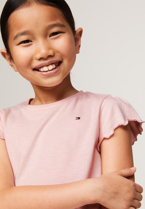 Tommy Hilfiger - Essential ruffle sleeve short sleeve top - whimsy pink