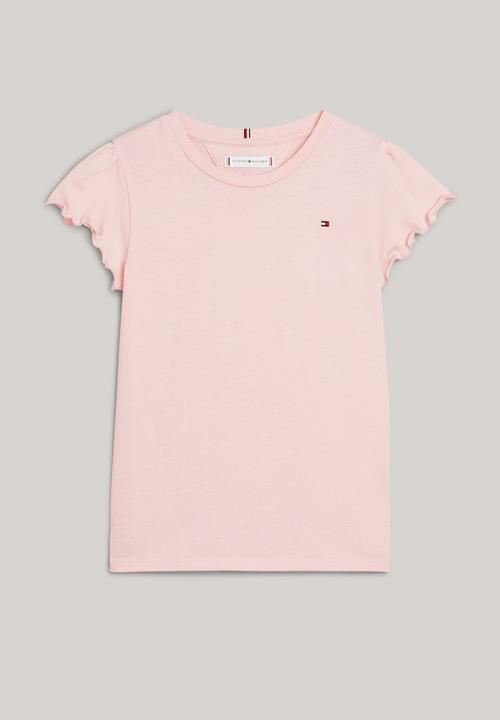 Tommy Hilfiger - Essential ruffle sleeve short sleeve top - whimsy pink