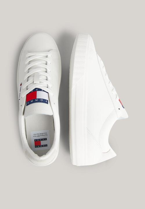 Tommy Hilfiger - Cupsole leather sneaker - ecru