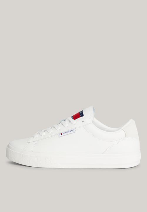 Tommy Hilfiger - Cupsole leather sneaker - ecru