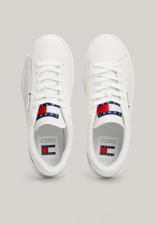 Tommy Hilfiger - Cupsole leather sneaker - ecru