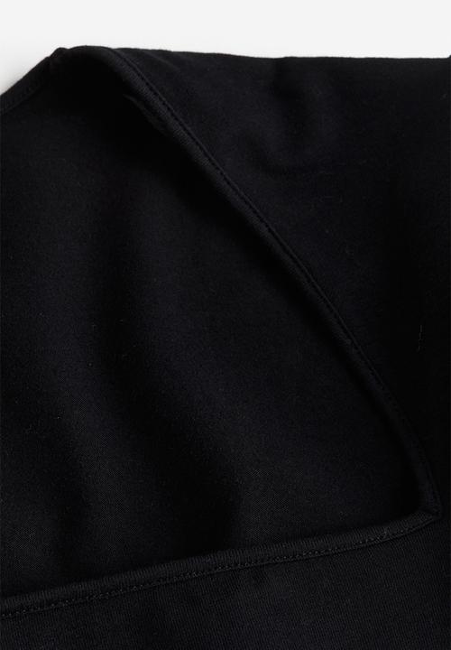 H&M - Square-neck jersey top - black