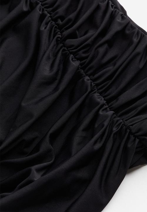 H&M - Gathered asymmetric top - black