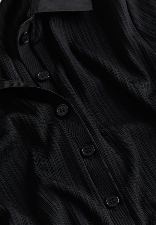 H&M - Collared jersey dress - black
