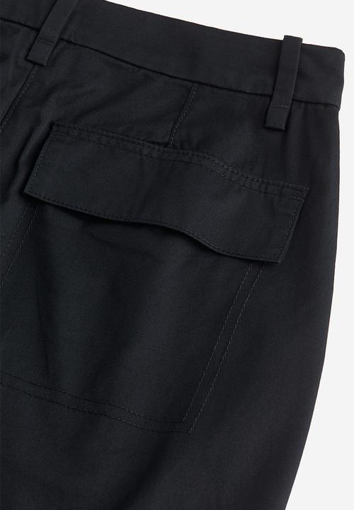 H&M - Twill cargo trousers - black
