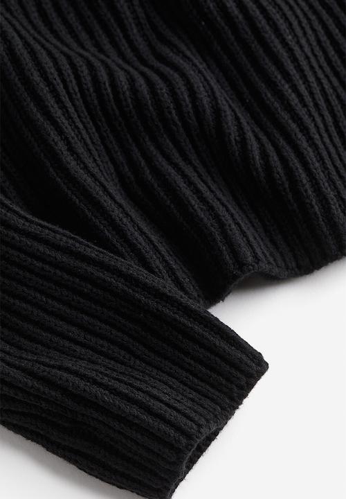 H&M - Rib-knit off-the-shoulder jumper - black