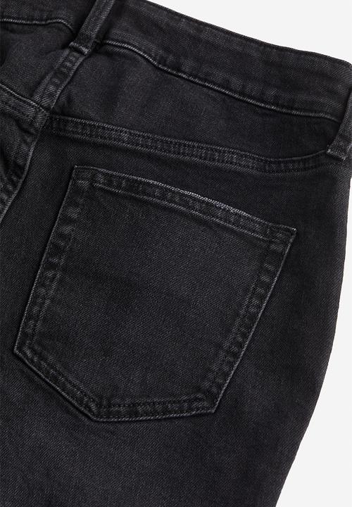 H&M - Mama slim straight low jeans - black