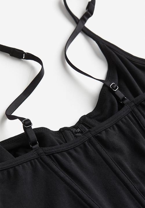 H&M - Non-padded cotton bustier - black