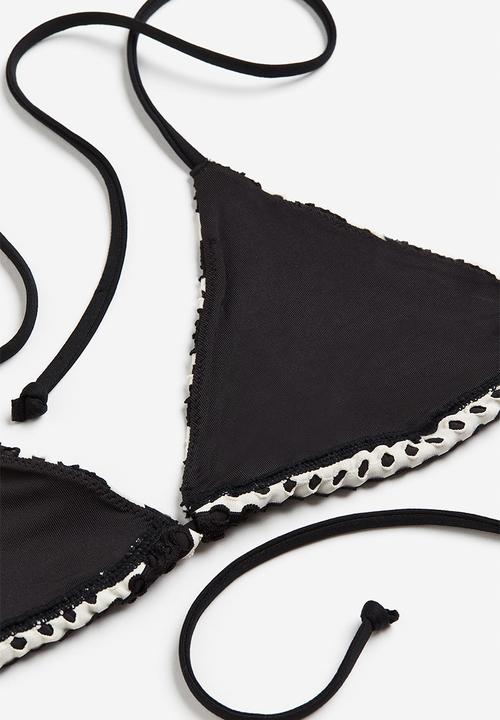 H&M - Triangle bikini top - black multi