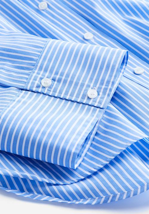 H&M - Oversized cotton shirt - Blue Striped