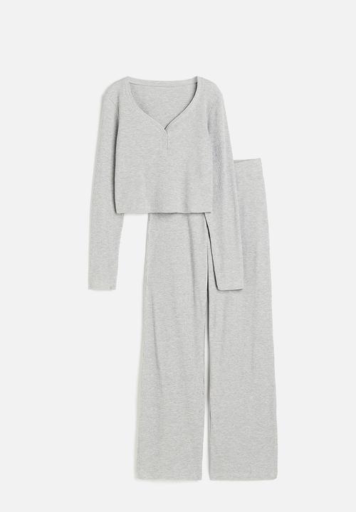H&M - Waffled pyjamas - grey