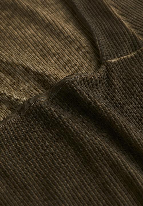 H&M - Washed-look ribbed top - green