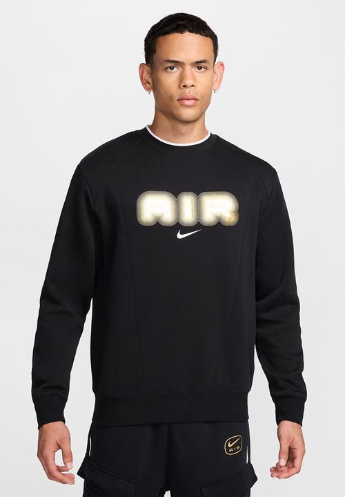Nike Air Fleece Crew-Neck Sweatshirt- black/metallic gold