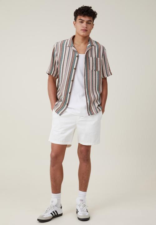 Cotton On - Palma short sleeve shirt - midnight multi stripe