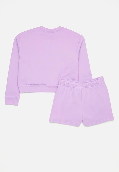 Pop Candy - Sweatshirt & short set-lilac