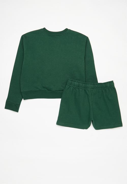 Pop Candy - Sweatshirt & short set - green