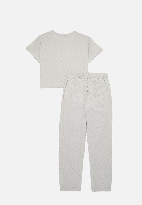 Pop Candy - Tee & pants pj set - grey