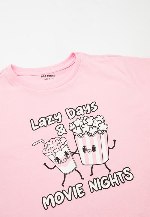 Pop Candy - Tee & pants pj set-pink & stripe