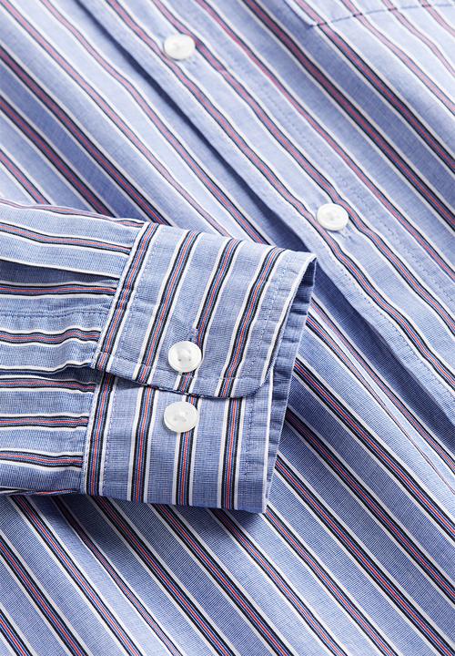 H&M - Loose fit poplin shirt - Light blue Striped