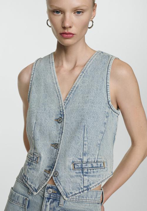 MANGO - Waistcoat Taylor - Open-Blue