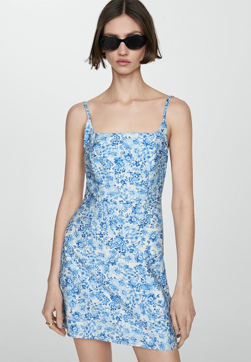 MANGO - Dress concha - medium blue