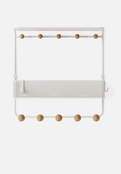 Umbra - Estique shelf with hooks - white