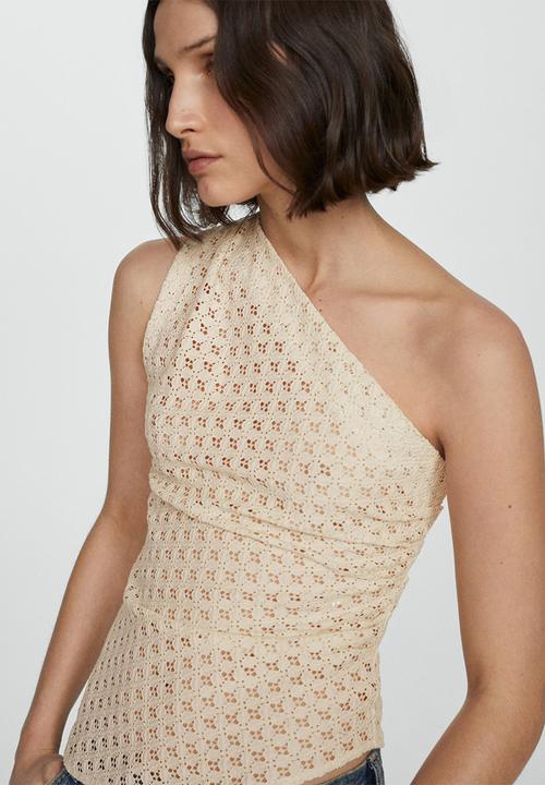 MANGO - Top lemon - light beige