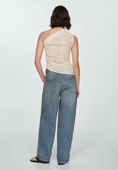 MANGO - Top lemon - light beige