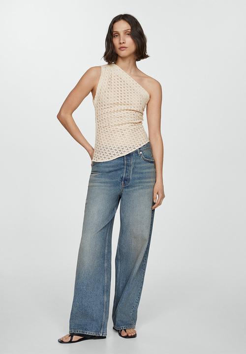 MANGO - Top lemon - light beige
