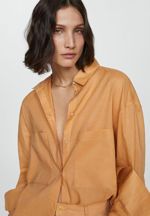 MANGO - Shirt regina - dark yellow