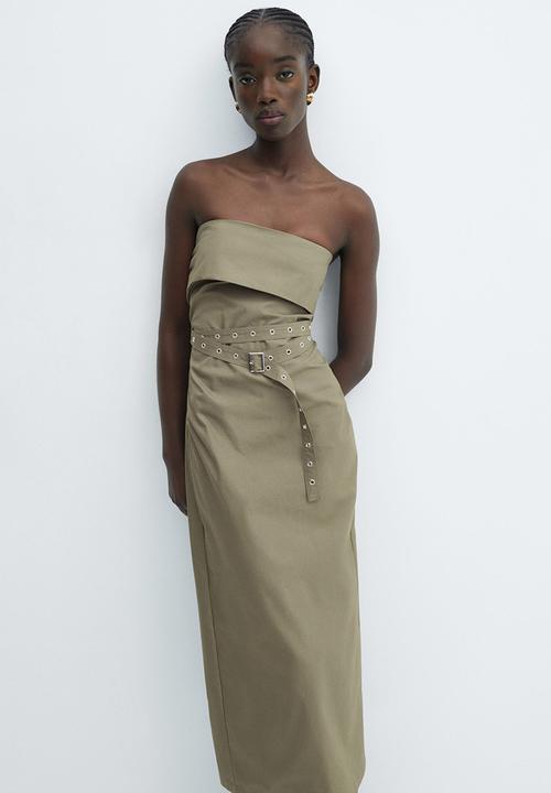 MANGO - Dress belty - beige/khaki