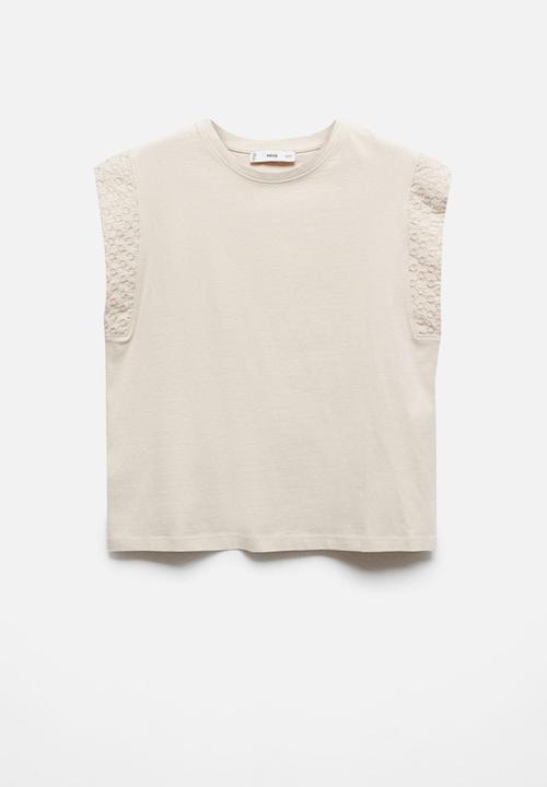MANGO - T-shirt maria - beige