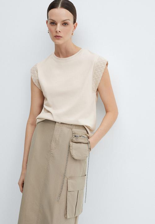 MANGO - T-shirt maria - beige