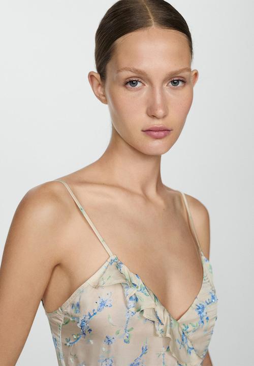 MANGO - Dress bloom - light beige