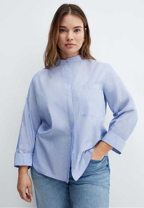 MANGO - Plus shirt lucas - medium blue