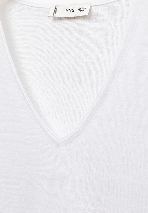 MANGO - Plus t-shirt linto - white