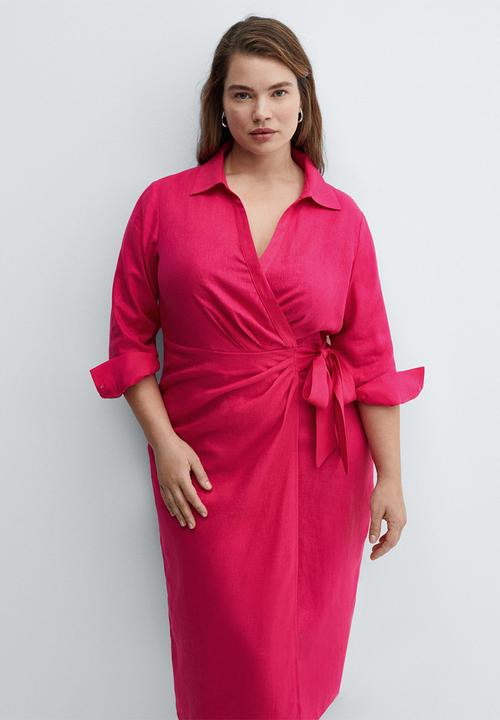 MANGO - Plus dress carola - bright pink