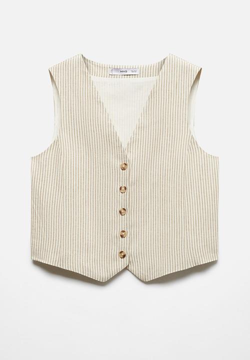 MANGO - Waistcoat bali - light beige