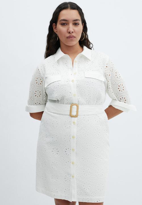 MANGO - Plus dress shirly - white