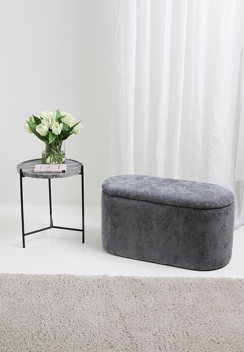 Sixth Floor - Beckett storage ottoman - Charcoal