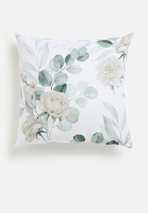 Sixth Floor - Summer printed cushion cover - White